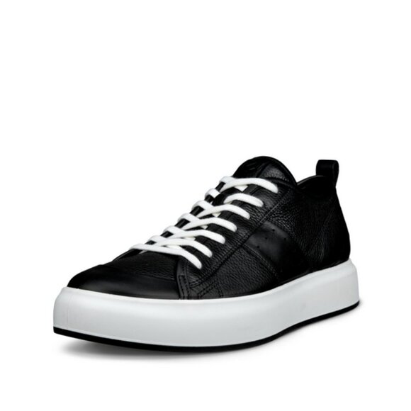 ECCO Street Ace Men's Leather Sneakes - Picture 1 of 5